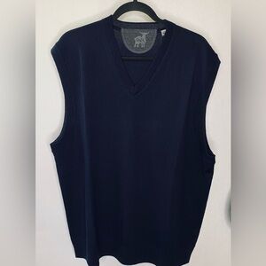 Raffi Italian Extra Fine Merino Wool Dark Navy Sweater Vest New with Tags Sz XL